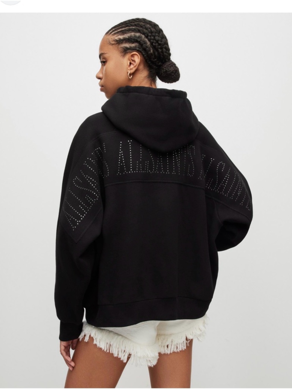 All Saints Studded Black Women's Hoodie